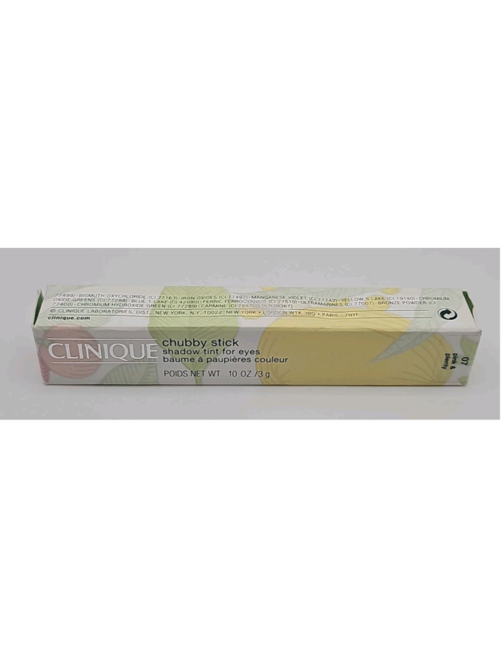 Clinique Chubby Stick Shadow Tint For Eyes 07 Pink & Plenty Full Size New In Box